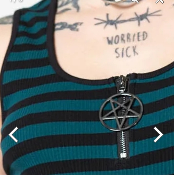 *NWT* Killstar's Green and Black Possessed Rib Vest - Picture 2 of 16